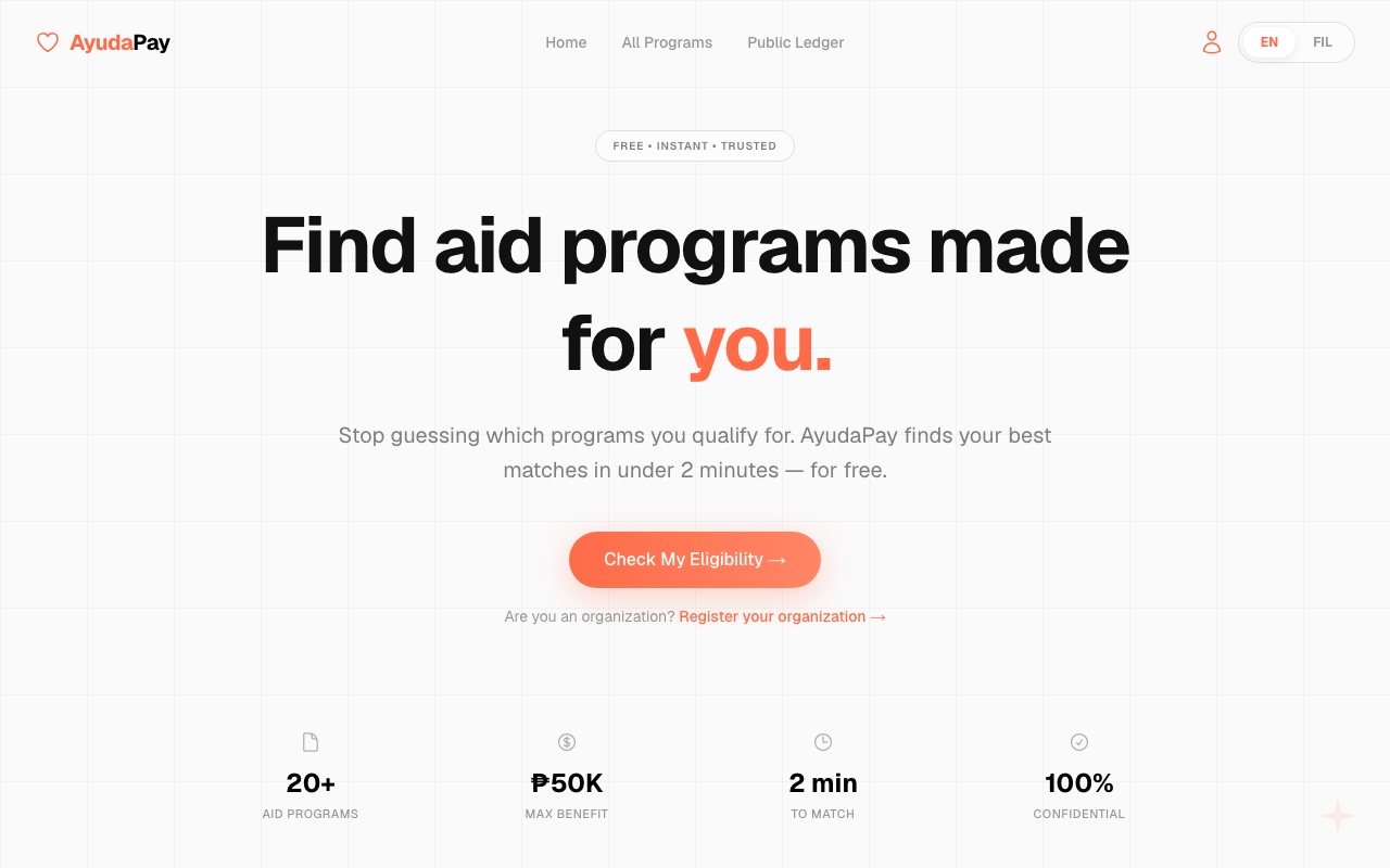 AyudaPay interface screenshot