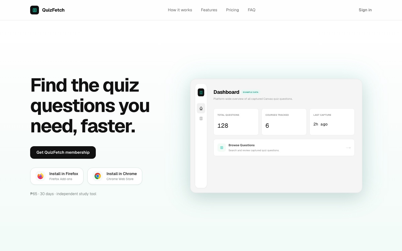 Quiz Fetch interface screenshot